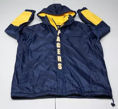 Carl Banks Mens 1X Blue Indiana Pacers Hooded Fleece Lined Puffer Coat NEW • $82.35