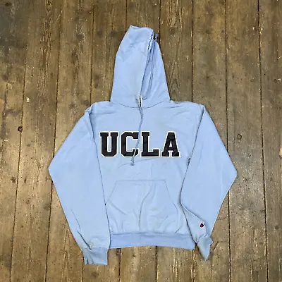 Champion Hoodie UCLA College Sports Sweatshirt Blue Mens Small • £14