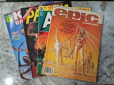 Lot Of (4)- Epic Illustrated #3 VG 1980 Kull Barbarians Pantha Arcade 1975 VG • $29.95