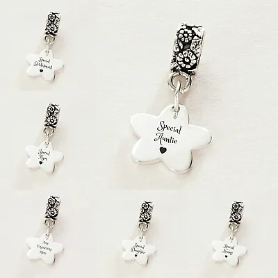 Sterling Silver Charms Personalised Charms Engraved For MumSisterCousin Etc • £19.99