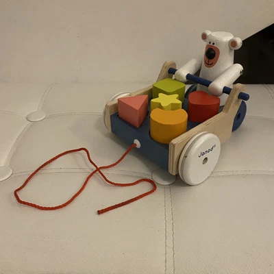 £9.99 • Buy Janod Wooden Toys Pull Car Bear Classic