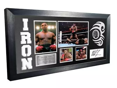 IRON Mike Tyson Tattoo Signed Autographed Photograph Picture Frame Vs Berbick B • £35