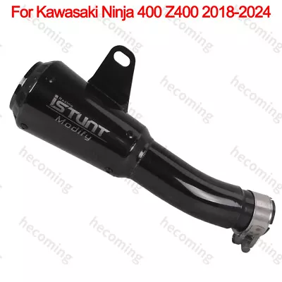 Full Exhaust System Pipe For Kawasaki Z400 Ninja 400 EX400 Slip On Muffler 18-24 • $90.98