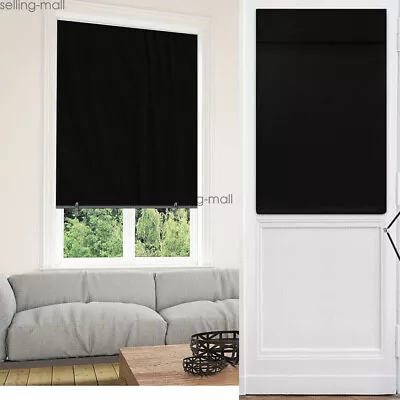 100% Blackout Roller Shades Travel Window Curtains Cordless Door Blind Cover • $15.67