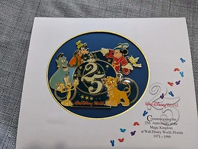 Vtg Walt Disney 25th Anniversary Of Magic Kingdom Pin Set Genie Mickey Simba  • $99.99