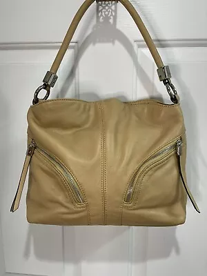 B Makowski Tan Leather Shoulder Bag • $15.99