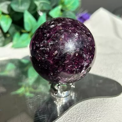 Marvelous Lepidolite Purple Mica Reiki Crystal Sphere Display Healing Stone • $55