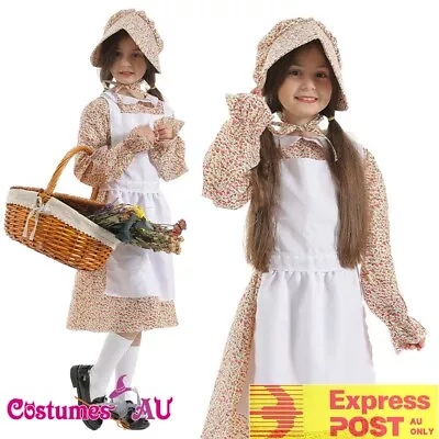 Girls Poor Victorian Maid Costume Retro School Book Week Olden Day Fancy Dress • $32.99