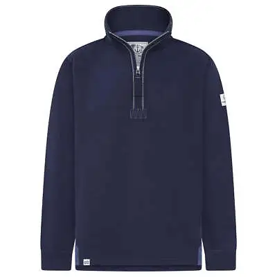 Lazy Jacks 1/4 Zip Plain Sweatshirt LJ40 In Marine • £54.99