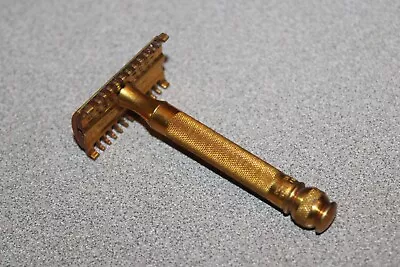 Vintage Gold Tone Gillette Safety Razor Pat. Jan 13 1920 Good Shape • $24.95