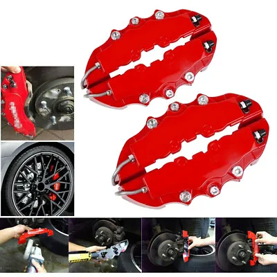 $20.86 • Buy 4x Car Disc Brake Caliper Covers Front & Rear Kit Red 3D Style Auto Accessories