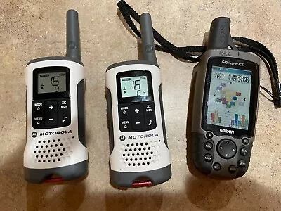 Motorola Talkabout 25 Mile Radios NOAA 22 Ch T260TP Plus Free Garmin 60CSx GPS • $15.50