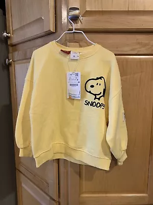 Zara NWT. The Peanut Gang. Yellow Crew Pullover Sweatshirt. Size 110. 4-5 Yrs.  • $7