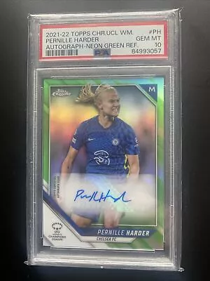 Topps Womens Chrome 2022 Pernille Harder Chelsea Autograph 26/50 Psa 10 • £41.99