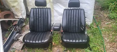 Mercedes 107 450SLC 280SLC 450SL 380SL Seats L&R Black MB Tex Vinyl 72-85 W107 • $1475