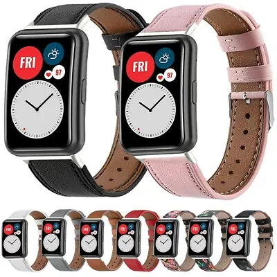£2.99 • Buy Flower Printing Leather Replacement Wrist Band Strap For Huawei Watch Fit 2/1