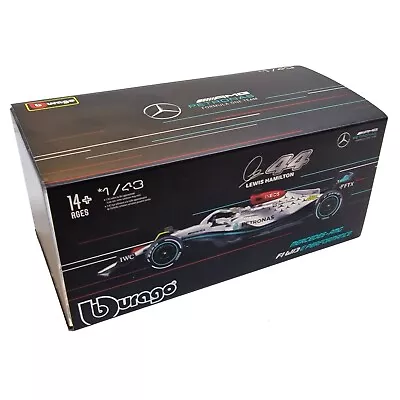 F1 Lewis Hamilton 1:43 2022 Mercedes By Bburago 18-38066H Model RaceCar • £26.49