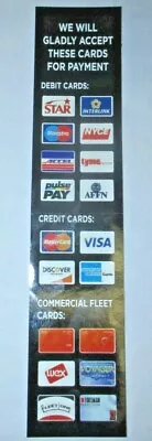 We Gladly Accept VISA MASTERCARD DISCOVERCredit Card Sticker (Decal) 10 Pack • $15