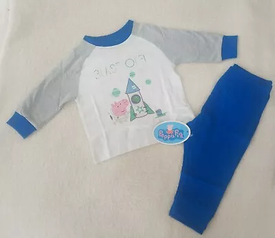 £4.95 • Buy Kids George Pig Pyjamas Peppa Pig 100% Cotton Nightwear In Blue And White