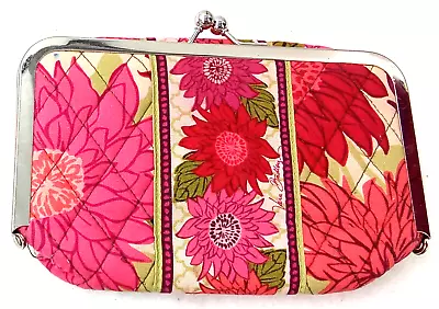 Vera Bradley Raspberry Fizz Cosmetic Case Clutch Wallet Kiss Lock Floral Retired • $34.99