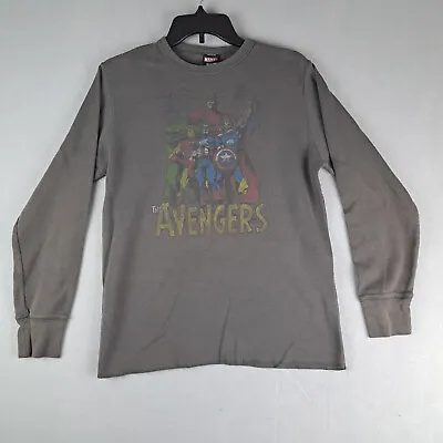 Marvel Avengers Mens Size Large Gray Waffle Thermal Shirt Long Sleeve Graphic • $17.81