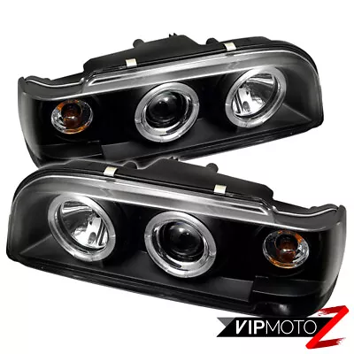 Left+Right Black Halo Angel Eye Projector Headlight Signal Lamp 93-97 Volvo 850 • $227.41