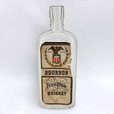 Vintage Fine Old Bourbon Whiskey Bottle Empty Iconic Relic Collectable • $24.88