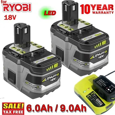 9.0Ah 6.0Ah For RYOBI P108 18V High Capacity Battery 18Volt Lithium-Ion One Plus • $68.99
