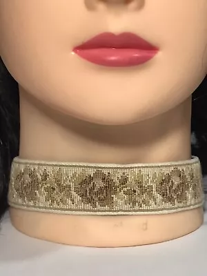 Vintage 90s Y2K Tapestry Choker Wide Flower Nature Hippie Boho Victorian Revival • $12.50