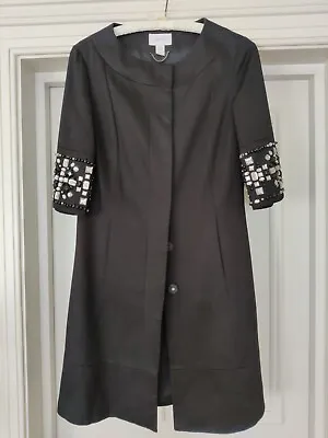 Mango MNG Evening Party Coat Small Black Jewelled BNWOT • £35