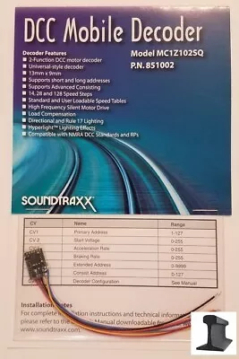 SoundTraxx ~ New 2024 ~ DCC Motor Decoder ~ MC1Z102SQ ~ Z / N Scale ~ 851002 • $29