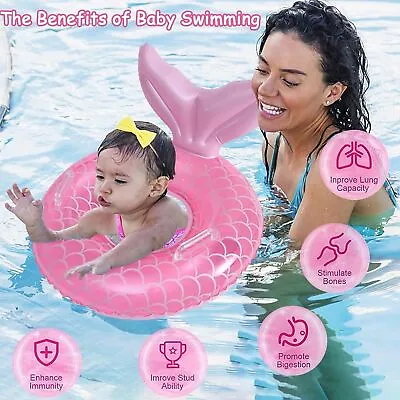 Baby Swimming Pool Float Inflatable Baby Swimming Float Swim Ring With Seat • £4.94