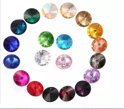 100PCS Mixed Colors Point Back Crystals Rhinestone Rivoli Fancy Glass Stones • $11.99