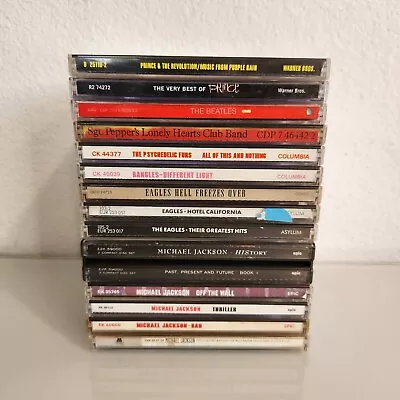 Lot Of 14 80's Rock CD Lot: Prince Michael Jackson Eagles Beatles Bangles • $26.24