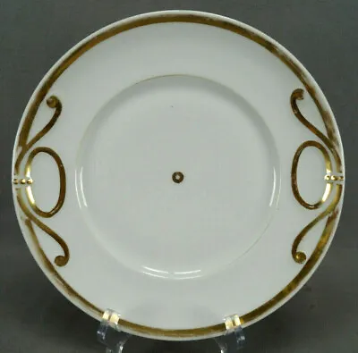 Old Paris Porcelain Gold Gild & White 9 1/2 Inch Cake Plate Circa 1860-1870 • $30