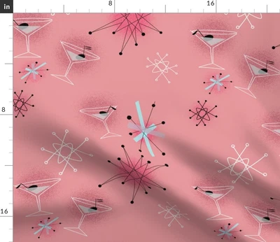 $12 • Buy Atomic 1950 Palm Springs Martini Modern Mod Men Spoonflower Fabric By The Yard