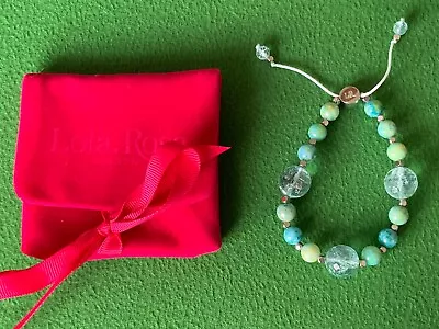 Lola Rose Green Stone Bracelet With Pouch Bag • £8.99