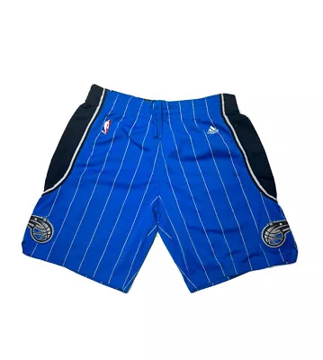 EUC Adidas Orlando Magic Basketball Shorts Mens Medium Stripe Pinstripe NBA Blue • $36