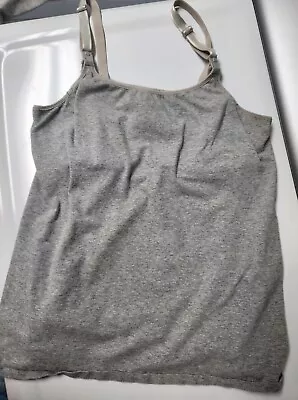 $5.50 • Buy Set Of 2 Maternity Tanks L Loving Moment Cami Nursing Top Soft Spandex Pre Owned