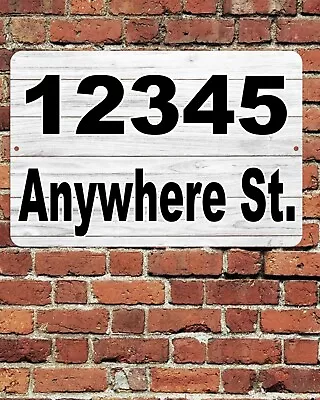 Home Address Sign Aluminum 8  X 12  Custom Personalized Number Street Plaque • $13.35