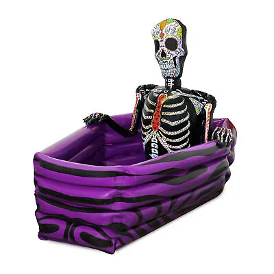 Halloween Drinks Cooler Day Of The Dead Skeleton Coffin Inflatable Prop Grave  • £12.99