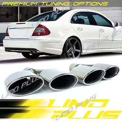 58mm Oval Chrome Exhaust Tips For Mercedes W220 W221 W204 W218 W212 W212 SLK • $179