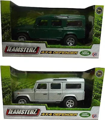 Teamsterz 4x4 Land Rover Defender Toy Car Green & Silver Sealed FREE DELIVERY • £10.39