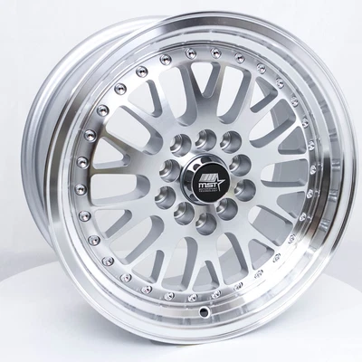 $509 • Buy 15x7 +20 MST MT10 5x100,5x114.3 Silver W/Machined Face Wheels (Set Of 4)