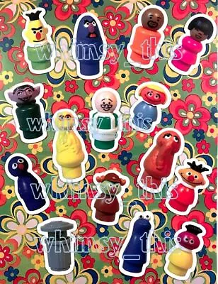 Vintage Fisher Price Little People Complete Sesame Street Figures STICKERS Set  • $8