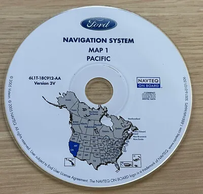 Ford Gps Map Navigation Dvd Disc # 1 Cd Oem Part 6l1t-18c912-aa Pacific • $43.99