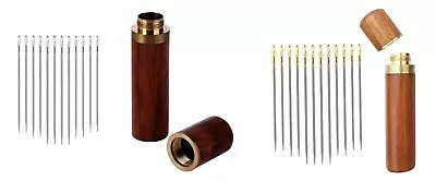 Self Threading Sewing Needles Set With Wooden Storage Pot • £3.99