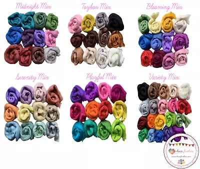 Heidifeathers® Merino Felting Wool Roving - Choose The Wool Tops Mix Pack • £13.99