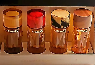 Faberge Quartette Cologne Set .5 OZ  Aphrodisia Flambeau Tigress Woodhue VTG! • $75