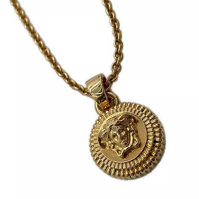 Versace Medusa Biggie Pendant Necklace Gold Authentic • $188.99